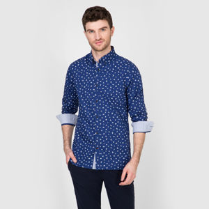 Tommy Hilfiger pánská modrá košile se vzorem - XL (0GZ)